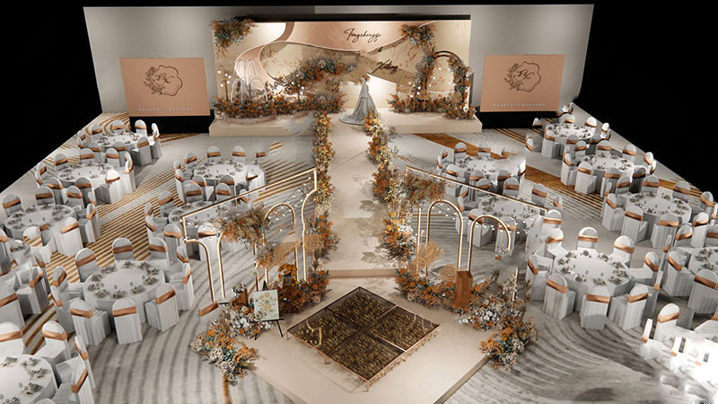 Dựng phối cảnh 3D tiệc cưới bằng Sketchup