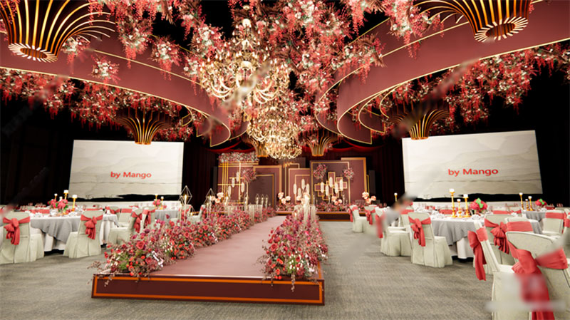 Sketchup thiết kế tiệc cưới 3D