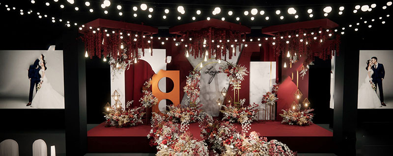 Tài nguyên thiết kế tiệc cưới 3D thư viện hoa cưới model sân khấu