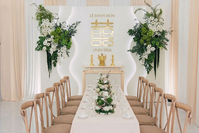 Mẫu backdrop và gia tiên cưới đẹp thực tế